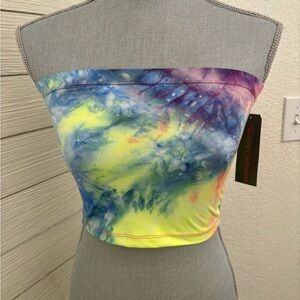 Suzette Collection Tie Dye Print Strapless Crop Top Women's  Medium/Large